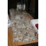A LARGE QUANTITY OF BRANDY BEER GLASSES, TUMBLERS, ETC