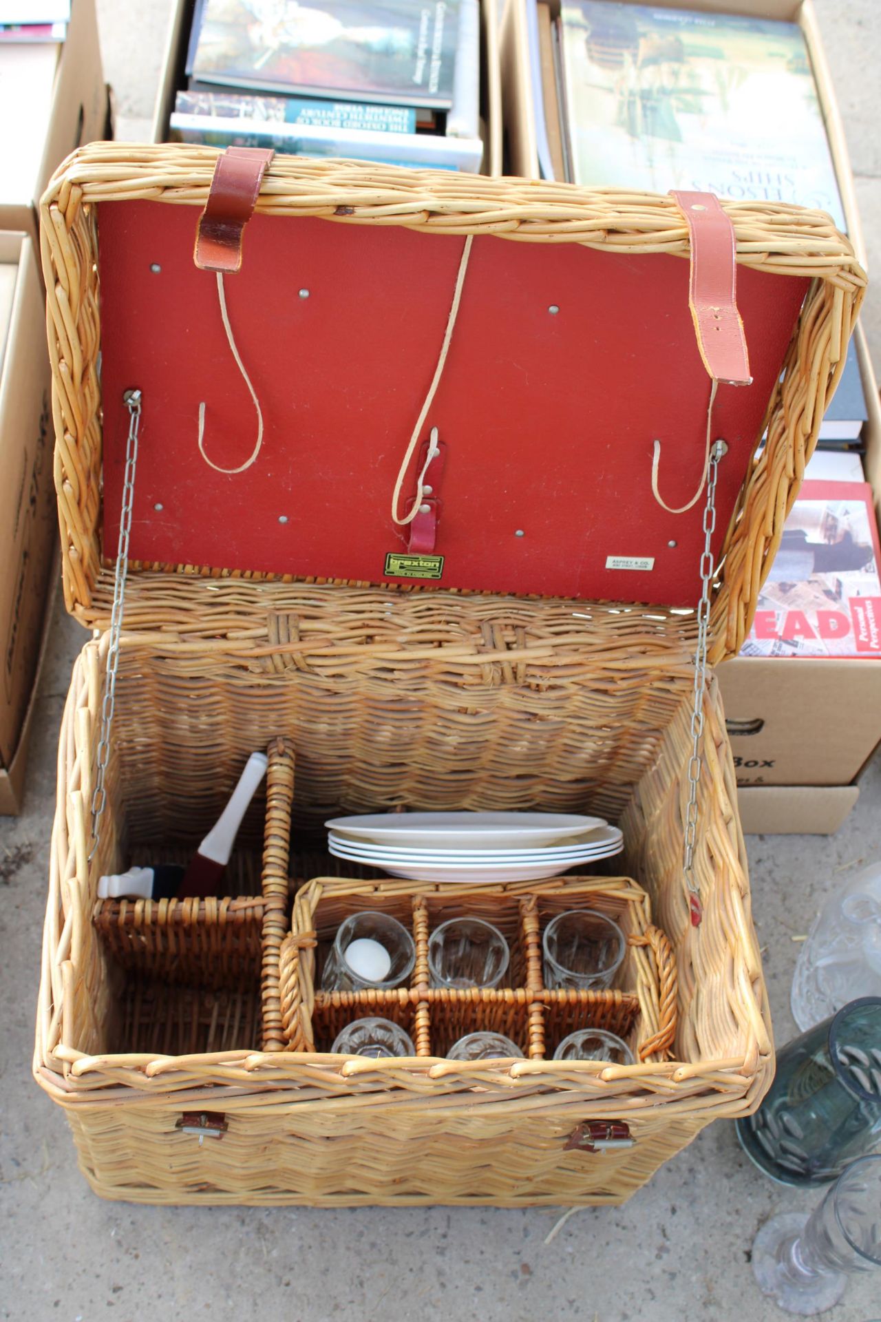 A VINTAGE WICKER LOG BASKET AND A PART COMPLETE WICKER BREXTON HAMPER - Image 2 of 3