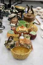 A QUANTITY OF CERAMIC ITEMS TO INCLUDE A ROYAL DOULTON 'ARAMIS' TOBY JUG, SYLVAC BOWL, PRESERVE