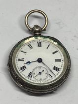 A SILVER FOB WATCH