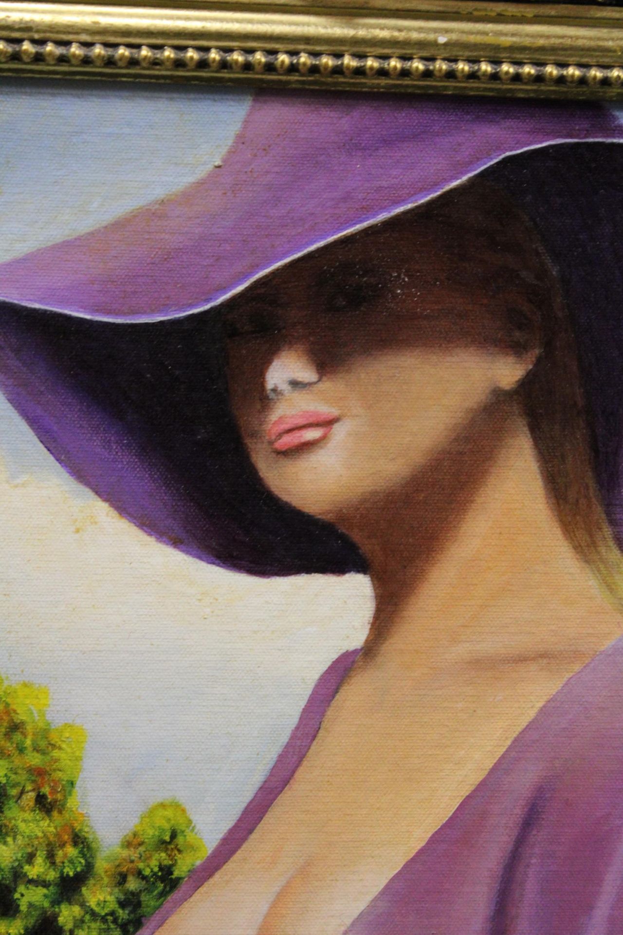 A FRAMED OIL ON BOARD OF ELEGANT WOMAN - Image 2 of 4