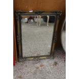 A GILT EFFECT BEVEL EDGE WALL MIRROR 32" X 23"