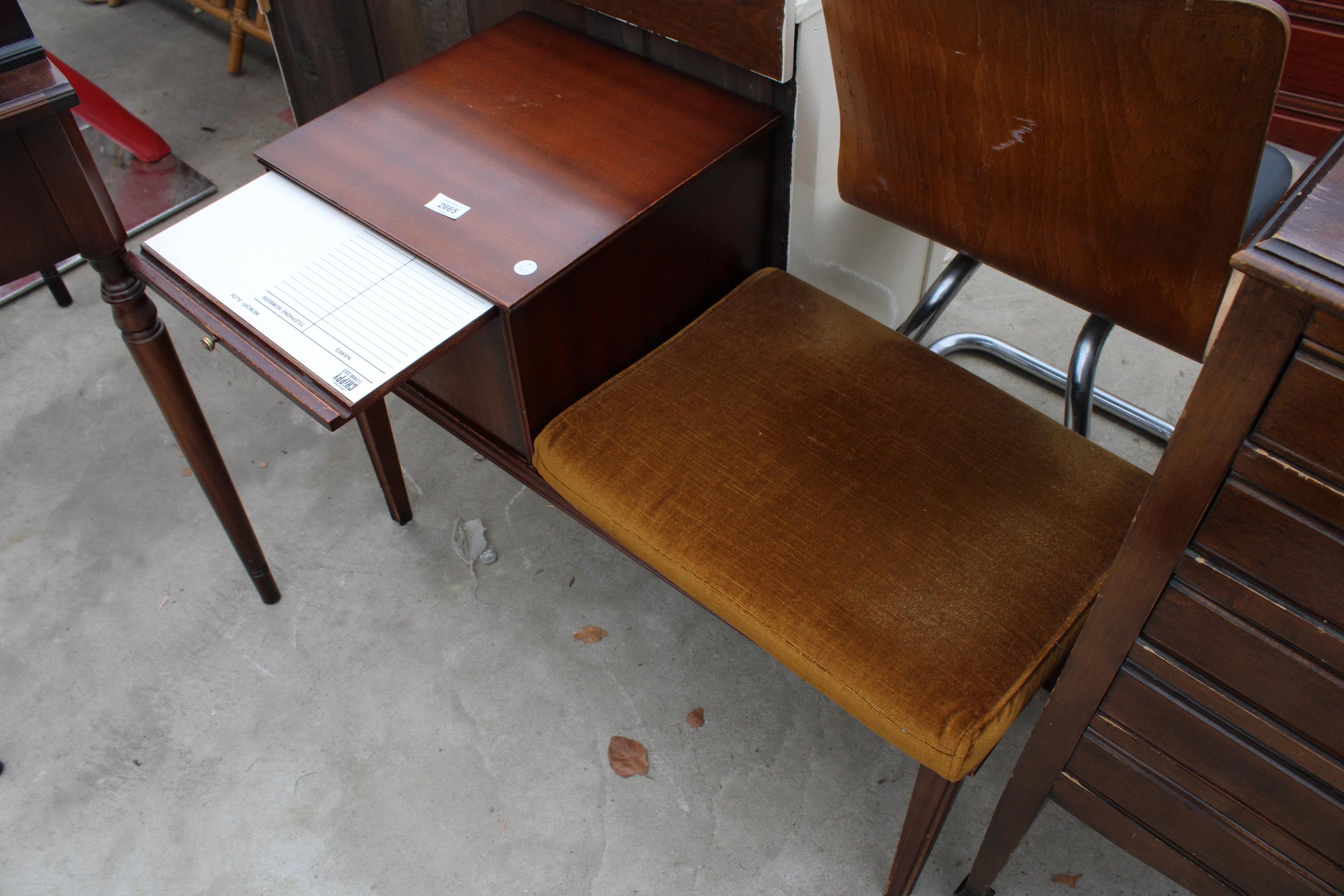 A MAHOGANY 'CHIPPY' TELEPHONE TABLE/SEAT - Image 2 of 3