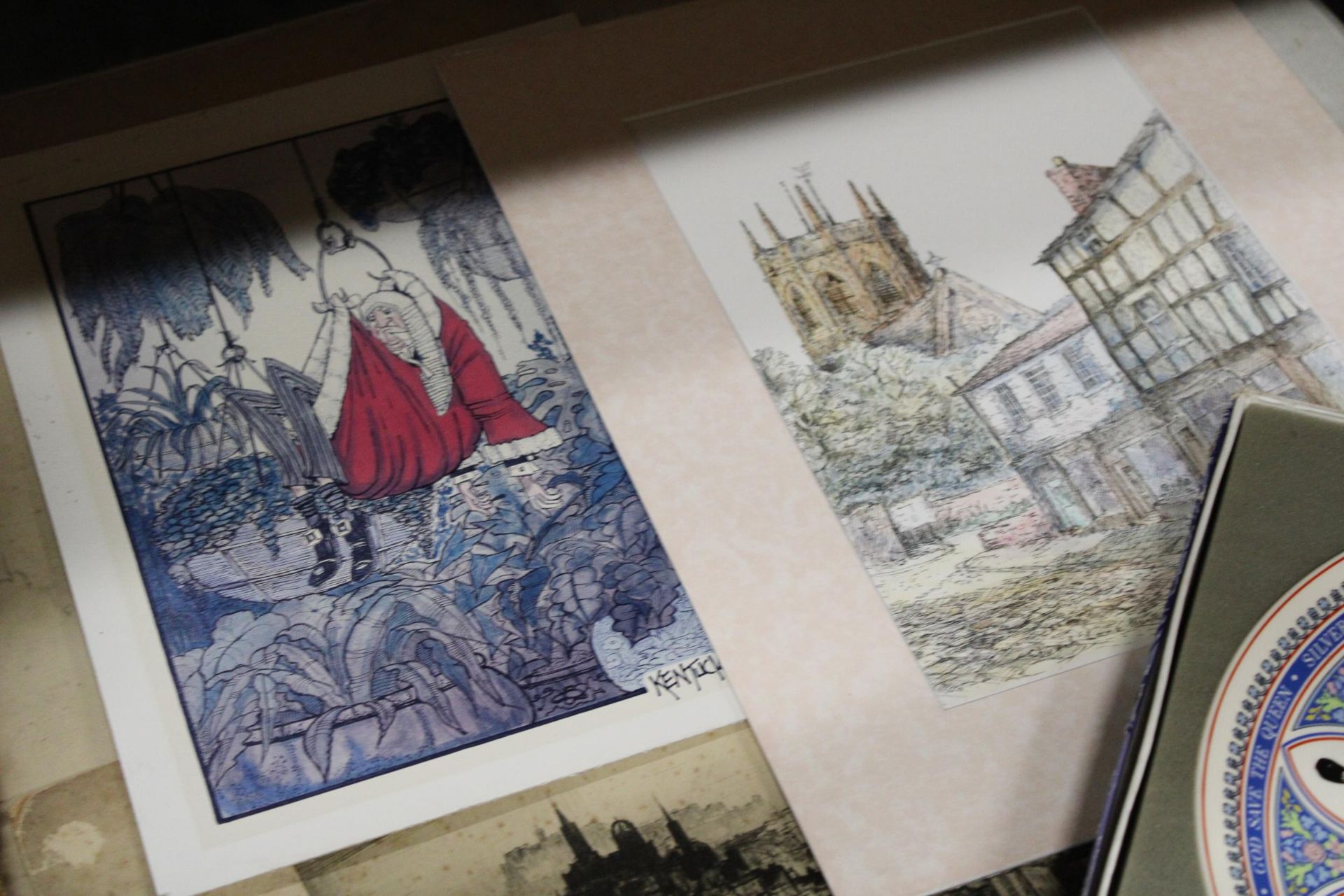 A MIXED LOT OF PICTURES TO INCLUDE A WATERCOLOUR FARM SCENE, A ROYAL MILE OF EDINBURGH PRINT PLUS - Image 3 of 5