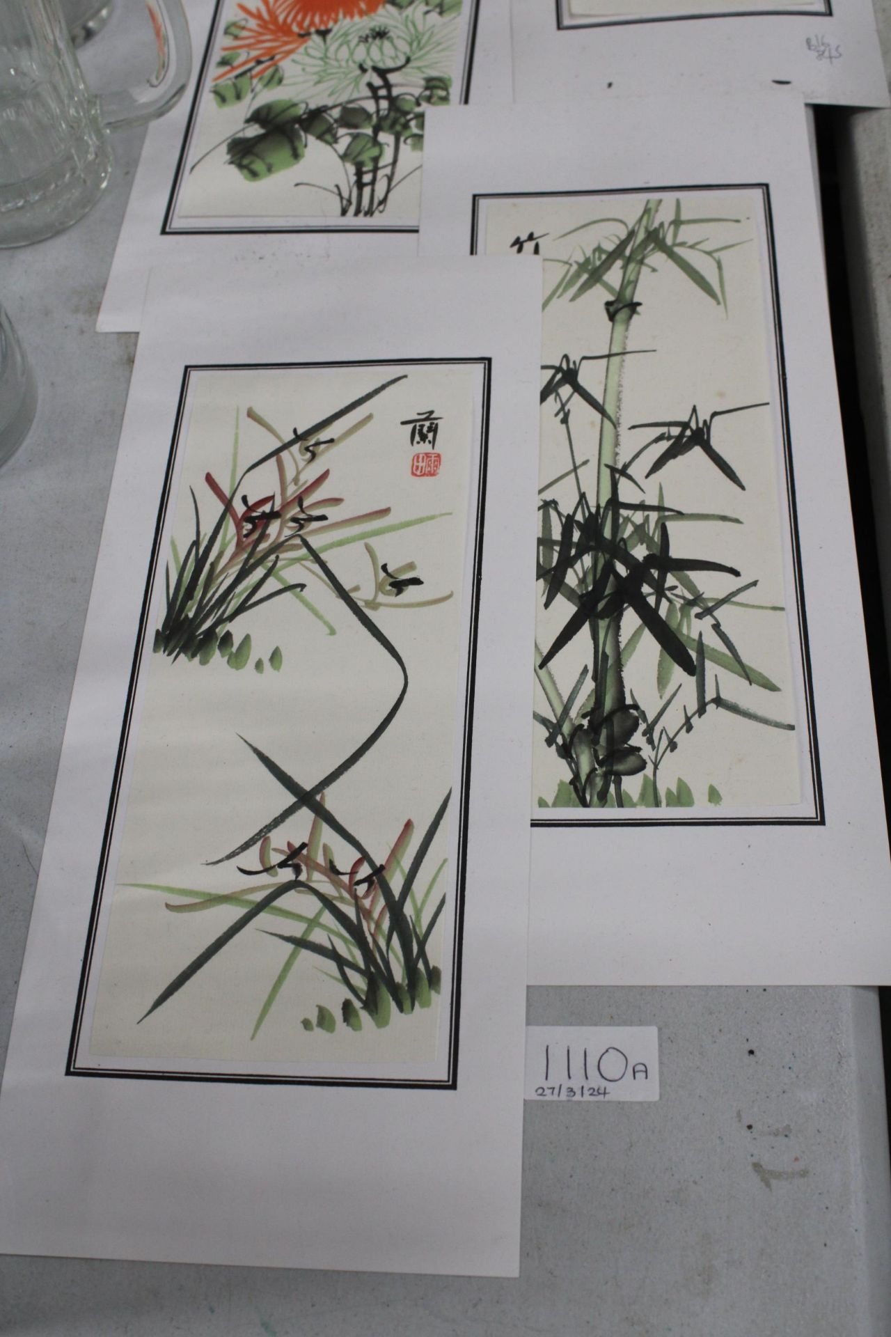 FOUR JAPANESE WATERCOLOURS - Image 2 of 3