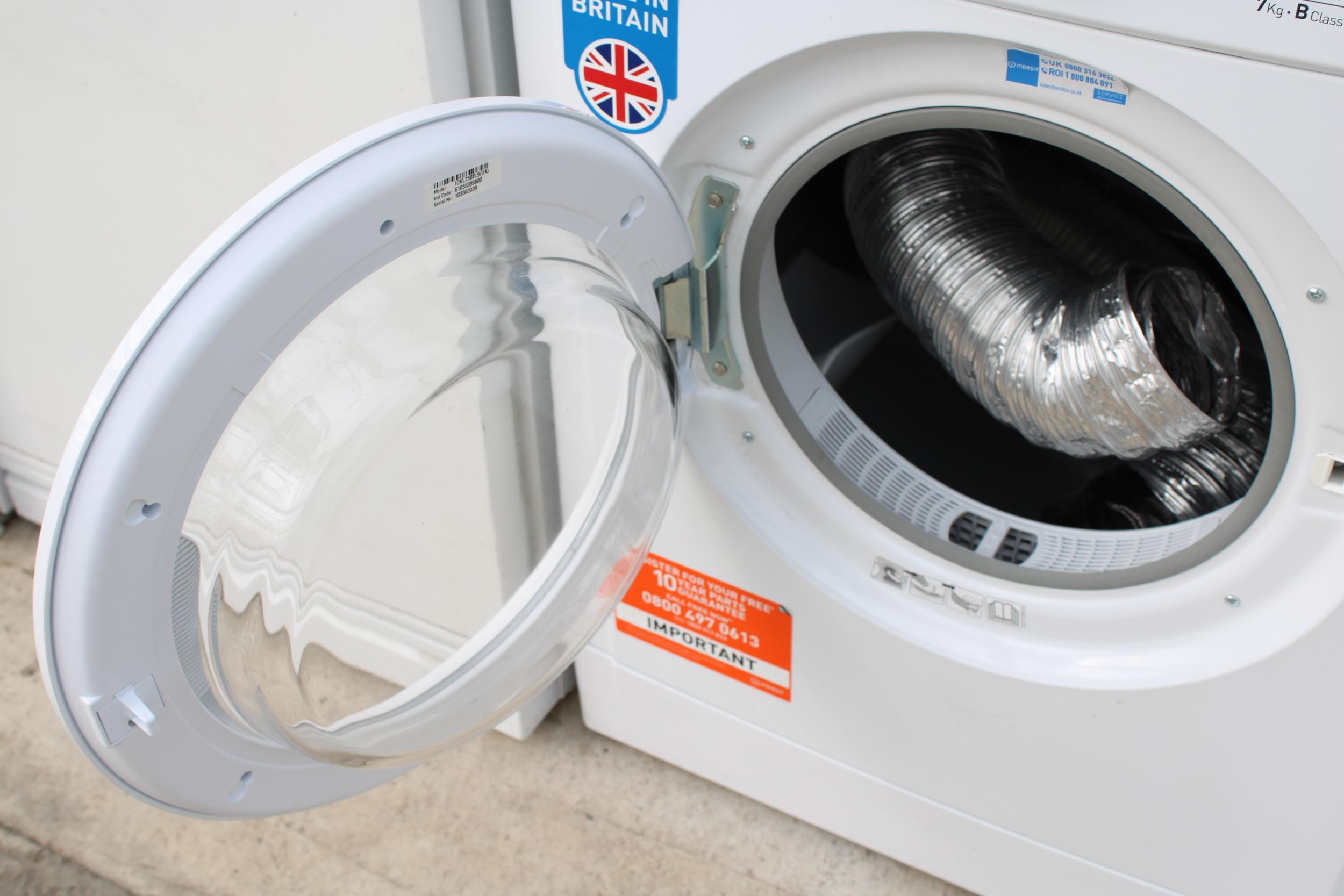 A WHITE INDESIT 7KG TUMBLE DRYER - Image 3 of 3