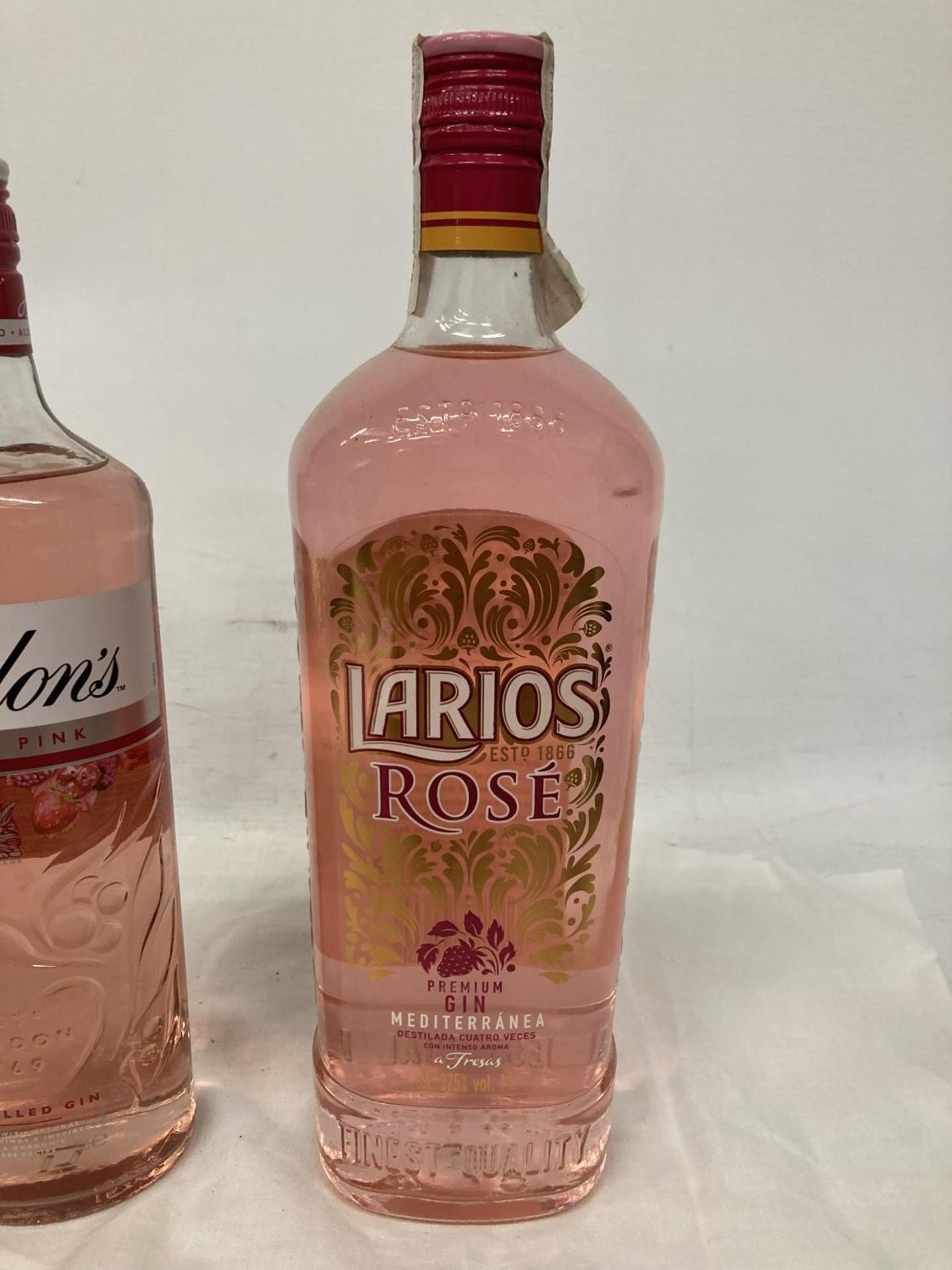 TWO BOTTLES OF PINK GIN TO INCLUDE A 70CL GORDONS AND A 1L LARIOS - Image 3 of 5