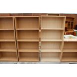 TWO MODERN OPEN STORAGE SHELVES 31.5" WIDE