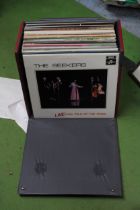 A QUANTITY OF VINYLS IN CASE TO INCLUDE SHIRLEY RASSEY, BARBRA STREISAND, ABBA AND THE SEEKERS