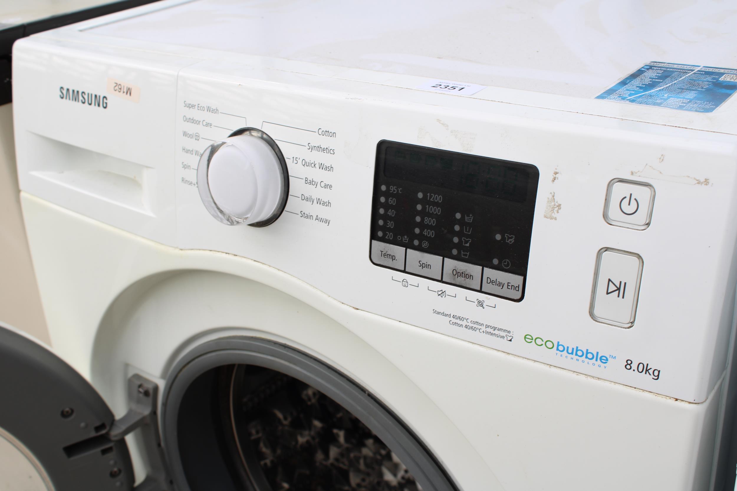 A WHITE SAMSUNG 8KG WASHING MACHINE - Image 2 of 3