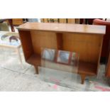 A RETRO TEAK OPEN BOOKCASE 43" WIDE