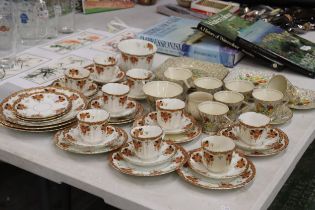 TWO PART VINTAGE TEASETS TO INCLUDE ENGLISH BELL CHINA AND PALISSY, CUPS, SAUCERS, PLATES, CREAM