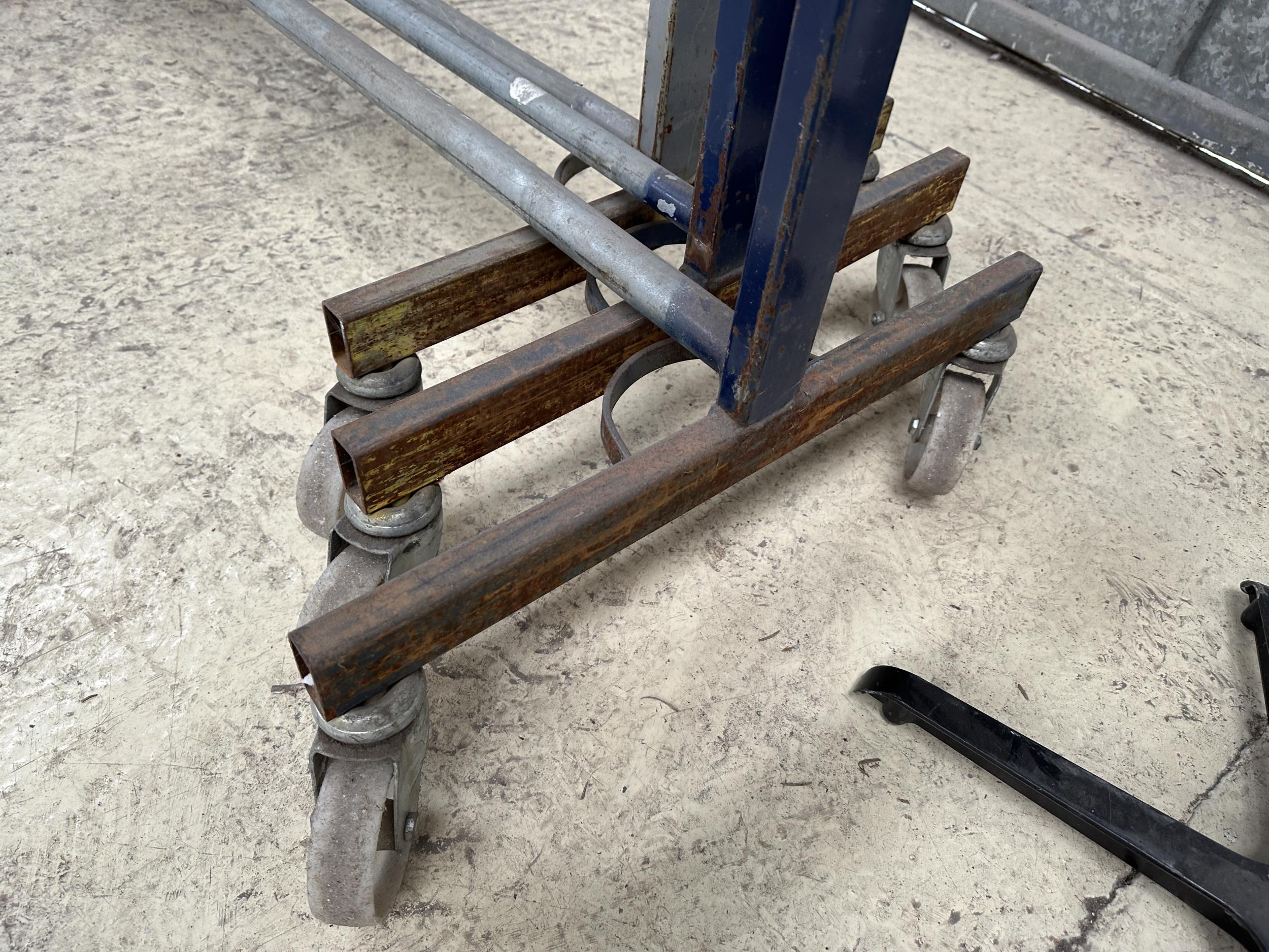 THREE HEAVY DUTY CLOTHES RAILS ON TROLLEY WHEELS - Image 3 of 4