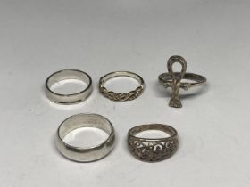 FIVE SILVER RINGS