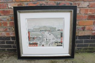 * LAURENCE STEPHEN LOWRY (BRITISH 1887-1976) 'STATION APPROACH' SIGNED PRINT, BEARS MEDICI SOCIETY