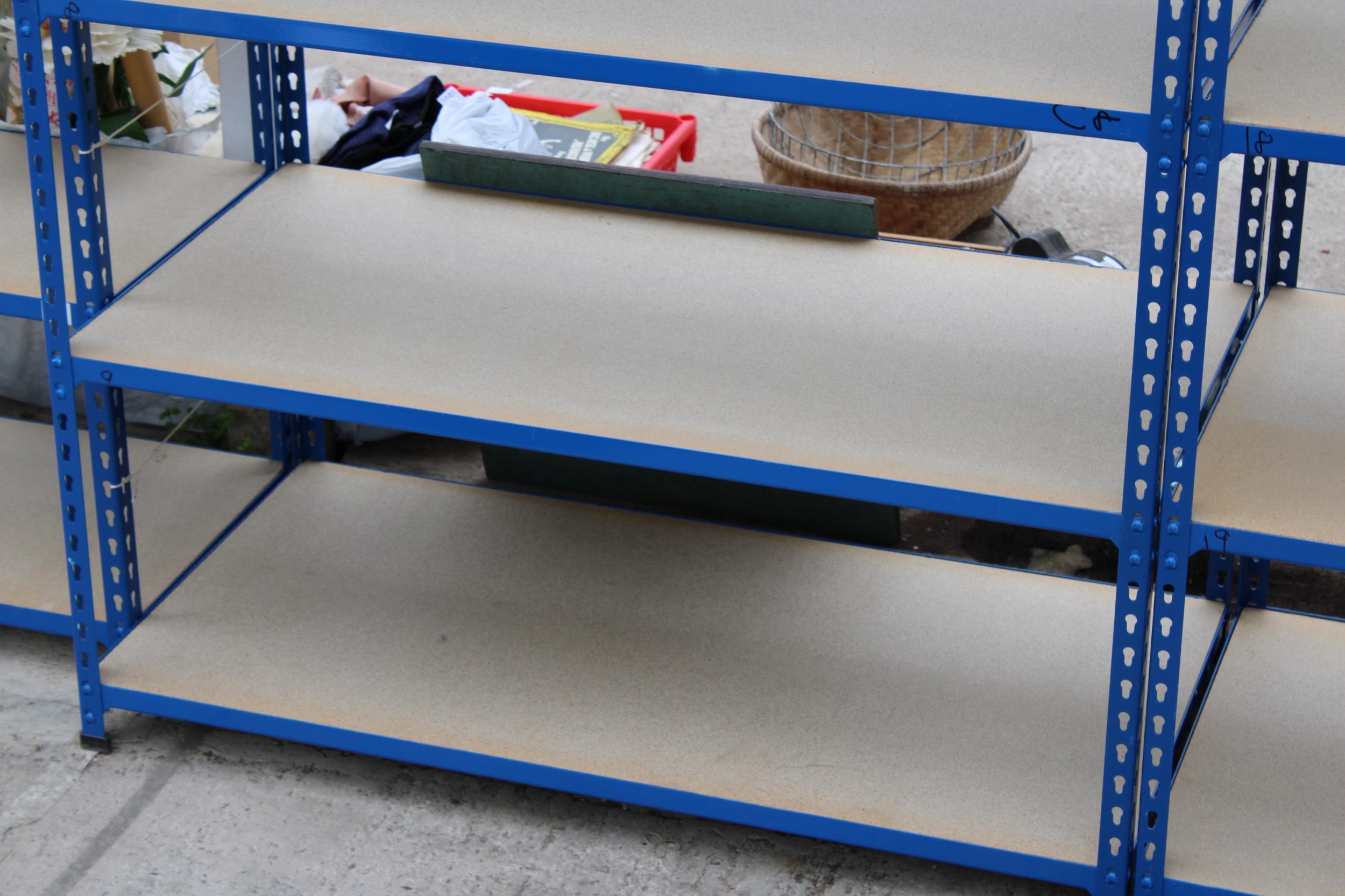 TWO FIVE TIER METAL AND CHIPBOARD SHELVING UNITS - Image 2 of 3