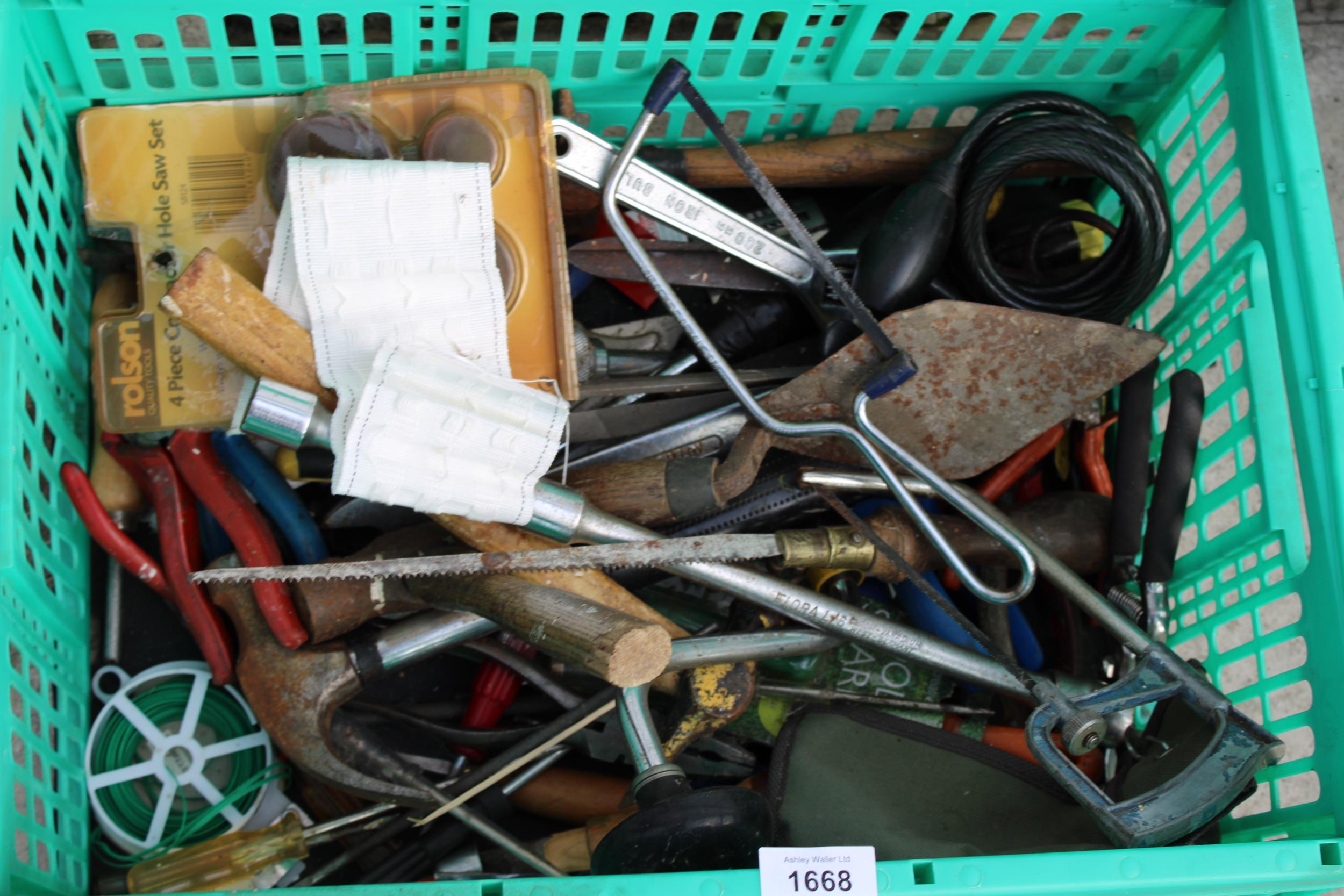 AN ASSORTMENT OF HAND TOOLS TO INCLUDE PLIERS, BRACE DRILLS AND SPANNERS ETC - Image 2 of 3