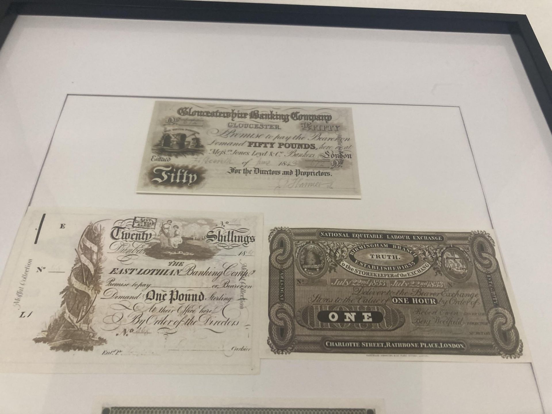 FIVE COPIES OF BANK NOTES, FRAMED - Image 3 of 3