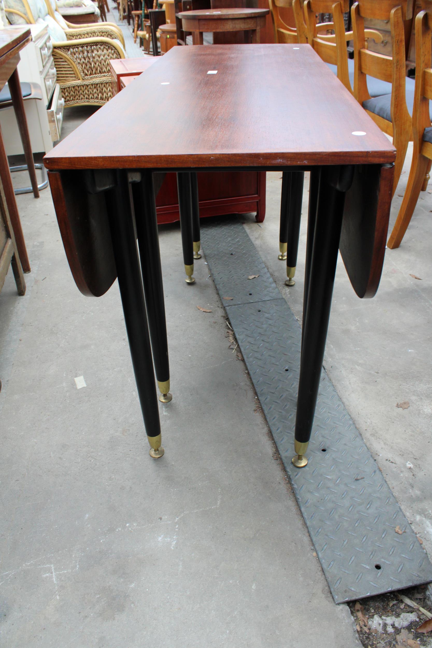 A RETRO TOLA WOOD POSSIBLY G PLAN E GOMME LIBRENZA (NO LABEL) DROP LEAF DINING TABLE - Image 2 of 3