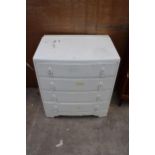 A MID 20TH CENTURY PAINTED CHEST OF FOUR DRAWERS 30" WIDE