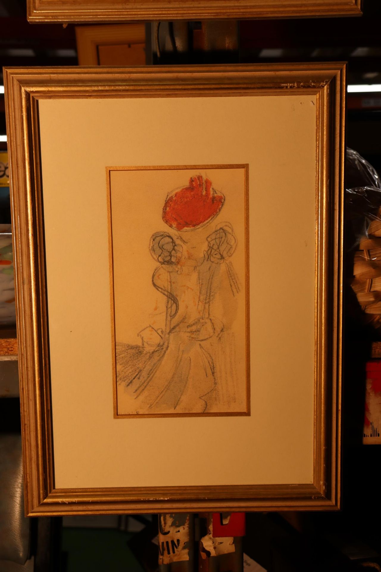 TWO PASTEL SKETCHES TO INCLUDE A FLORAL AND LADY - Bild 2 aus 8