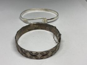 TWO SILVER BANGLES