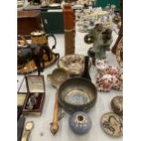 A COLLECTION OF STUDIO POTTERY TO INCLUDE A LARBOWLS, A CERAMIC LADEL, ETCGE WEST GERMAN