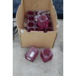 SEVENTEEN RED GLASS CANDLE HOLDERS