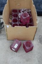 SEVENTEEN RED GLASS CANDLE HOLDERS