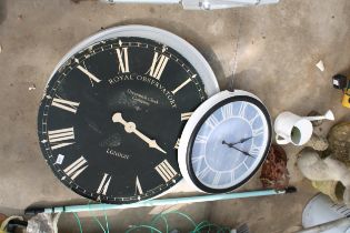 THREE VARIOUS LARGE WALL CLOCKS