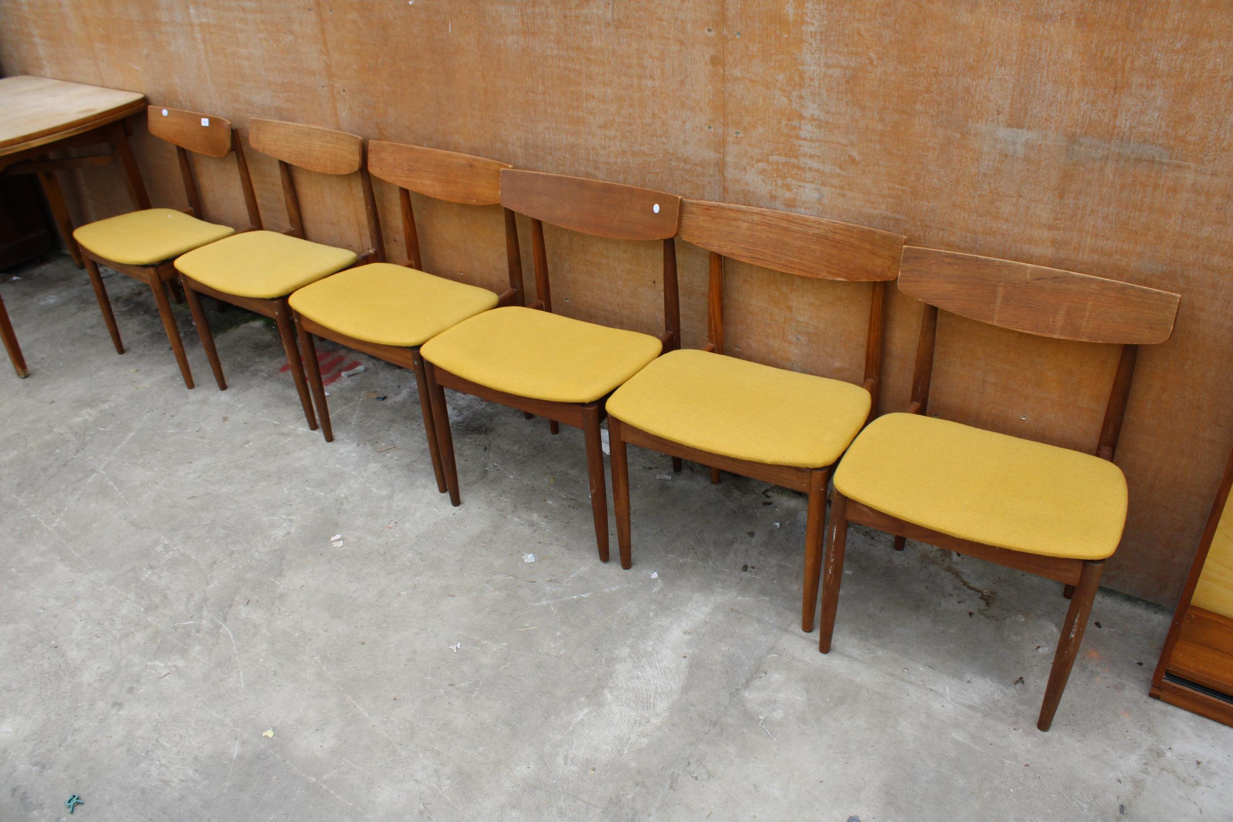 A SET OF SIX RETRO TEAK G PLAN KORFORD LARSON DINING CHAIRS