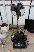 VARIOUS ELECTRICAL ITEMS TO INCLUDE FAN, CD PLAYER, SKY BOX ETC