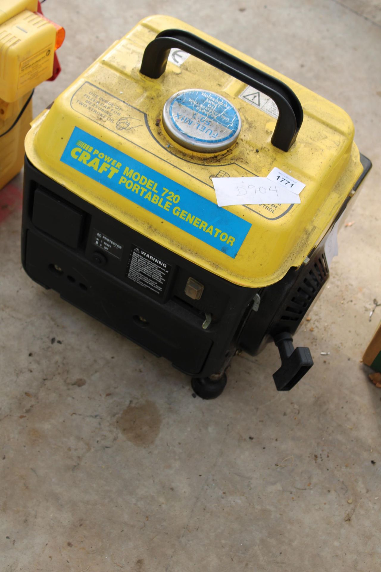 A POWER CRAFT MODEL 720 PORTABLE PETROL GENERATOR