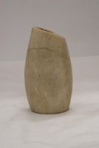 A SMALL STONE CARVED RUSSIAN ARTEFACT, HEIGHT 12CM