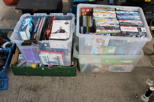 A LARGE ASSORTMENT OF DVDS AND VHS VIDEOS