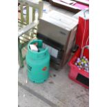A SUPERSER GAS HEATER AND TWO GAS BOTTLES