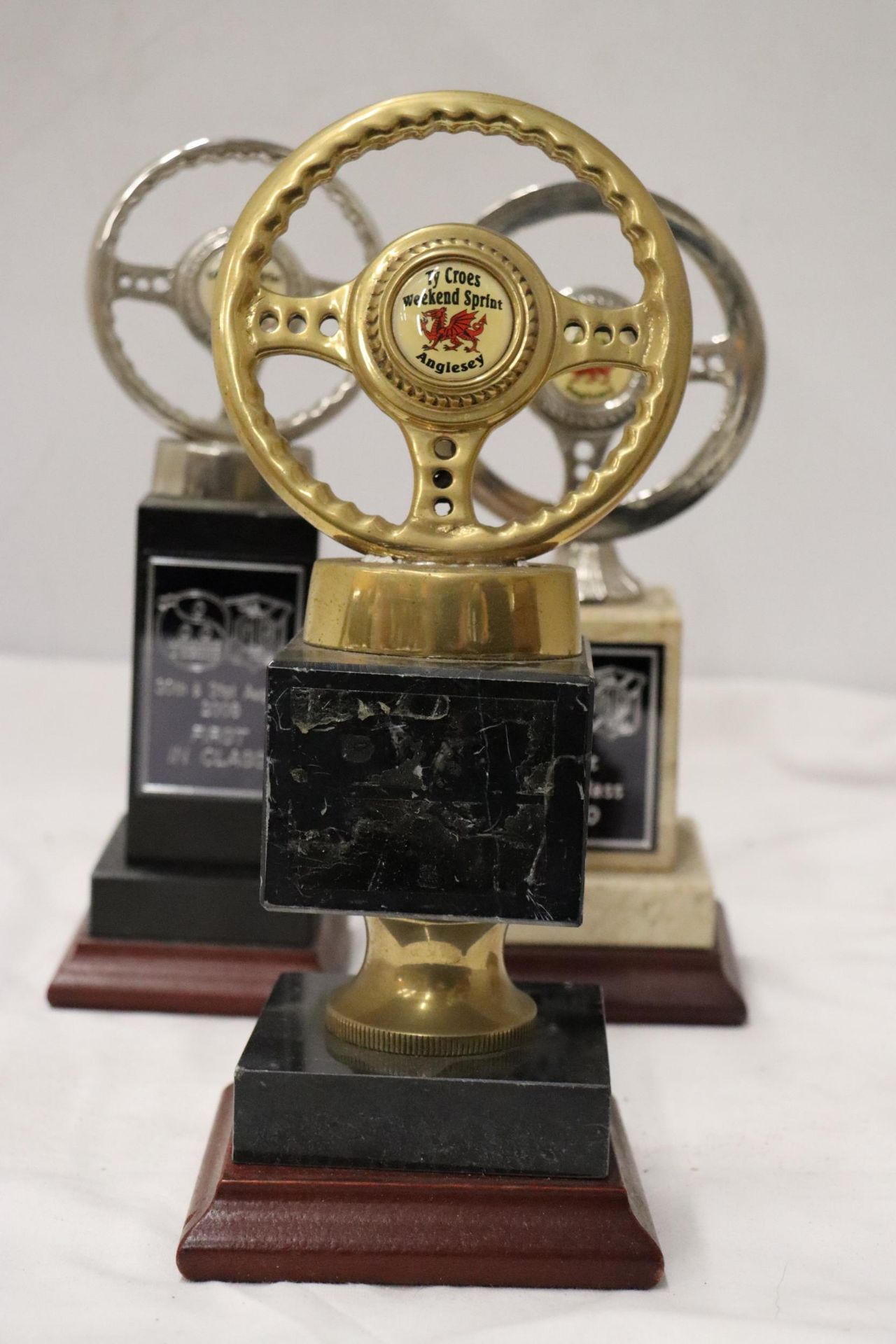 FOUR QUALITY BRASS AND STEEL ANGLESEY CAR CLUB AWARDS - Image 4 of 9
