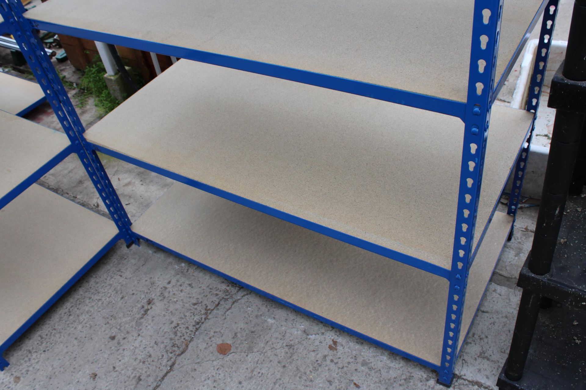 TWO FIVE TIER METAL AND CHIPBOARD SHELVING UNITS - Image 3 of 4