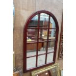 AN ARCHED TOP WINDOW MIRROR 38" X26"