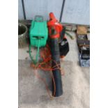 A BLACK AND DECKER ELECTRIC LEAF VAC AND A HOZELOCK REEL AND HOSE