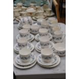 A ROYAL STANDARD TEASET TO INCLUDE A CREAM JUG, SUGAR BOWL, CUPS, SAUCERS AND SIDE PLATES