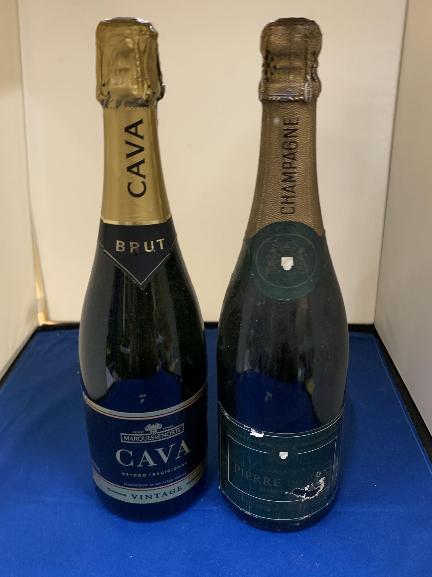 TWO BOTTLES TO INCLUDE A CHAMPAGNE AND A VINTAGE CAVA