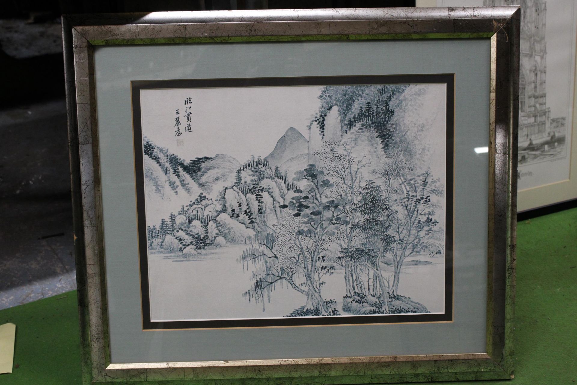 A PAIR OF FRAMED ORIENTAL PRINTS - Image 3 of 3