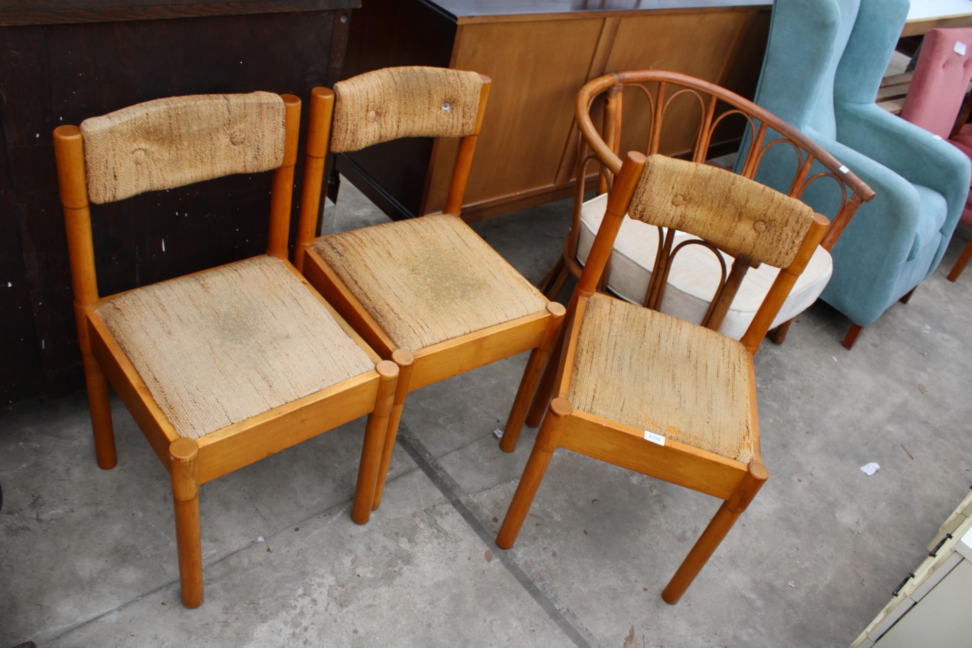 THREE RETRO DINETTE DINING CHAIRS