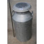 AN ALUMINIUM 'EXPRESS DAIRY' MILK CHURN WITH LID