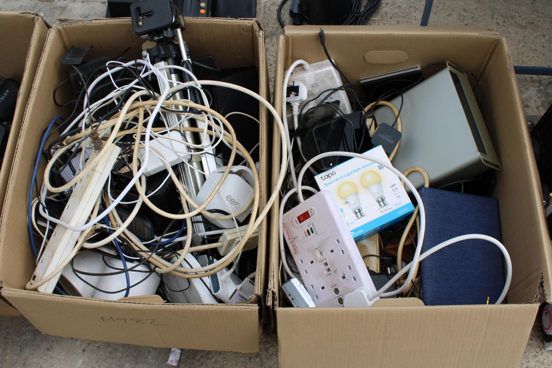 FOUR BOXES OF ELECTRICAL ITEMS TO INCLUDE EXTENSION LEADS, SOCKETS, ETC - Image 2 of 3