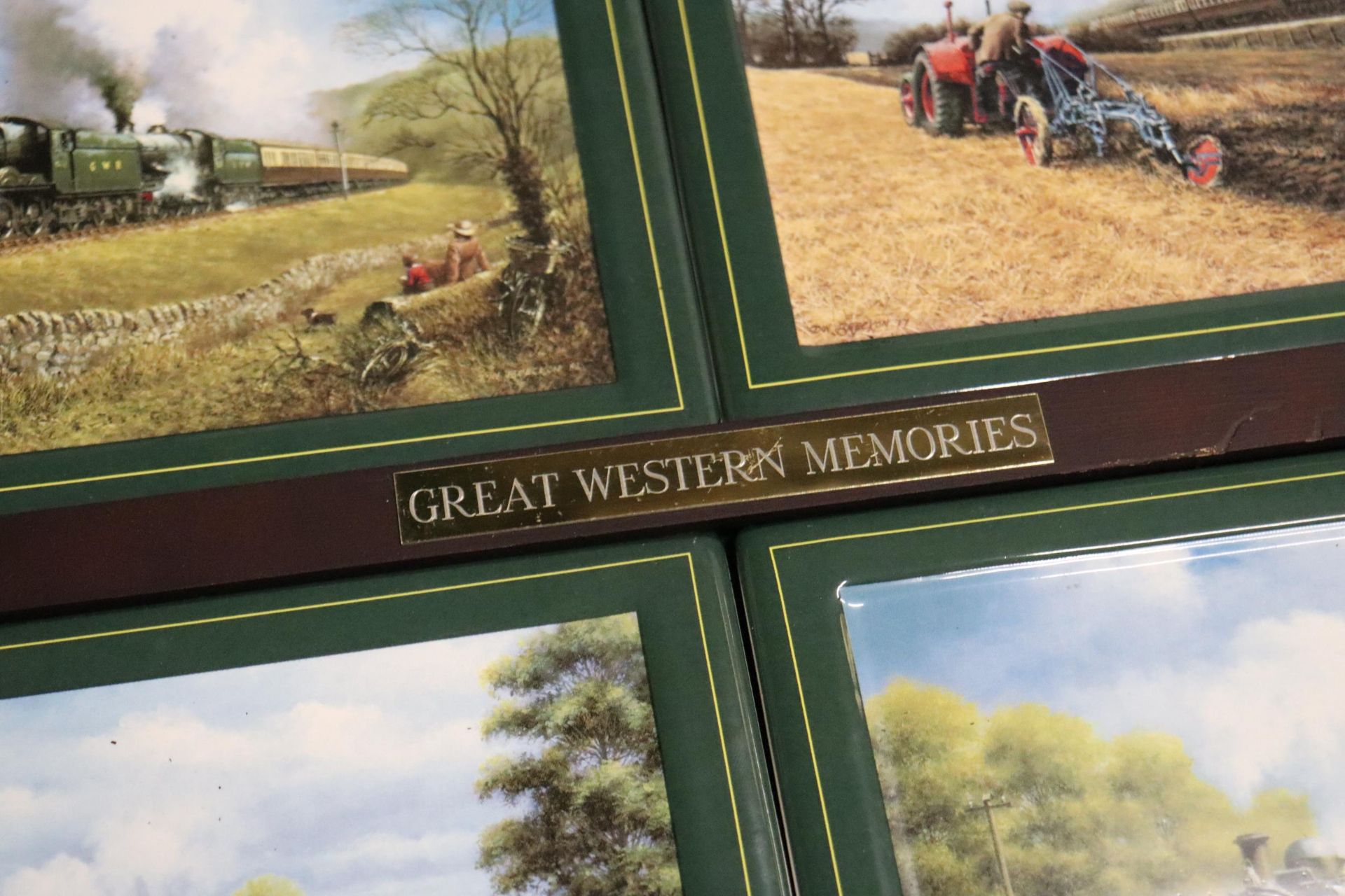 FOUR BRADFORD EXCHANGE, CERAMIC 'GREAT WESTERN MEMORIES' TILES, FRAMED - Image 2 of 9