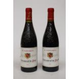 TWO BOTTLES OF H. VALRASQUE CHATEAUNEUF-DU-PAPE 2014 RED WINE