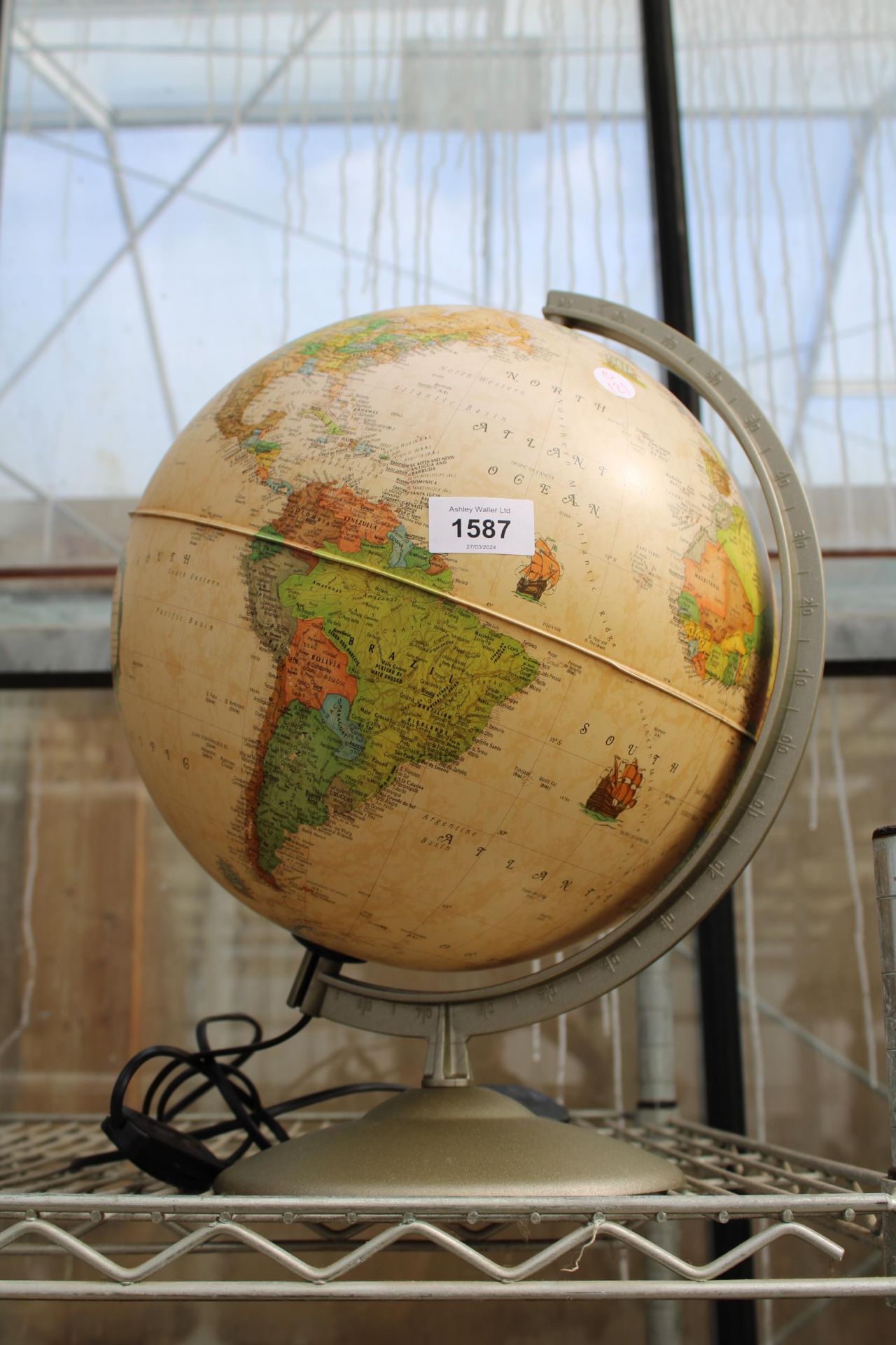 AN ILLUMINATED WORLD GLOBE