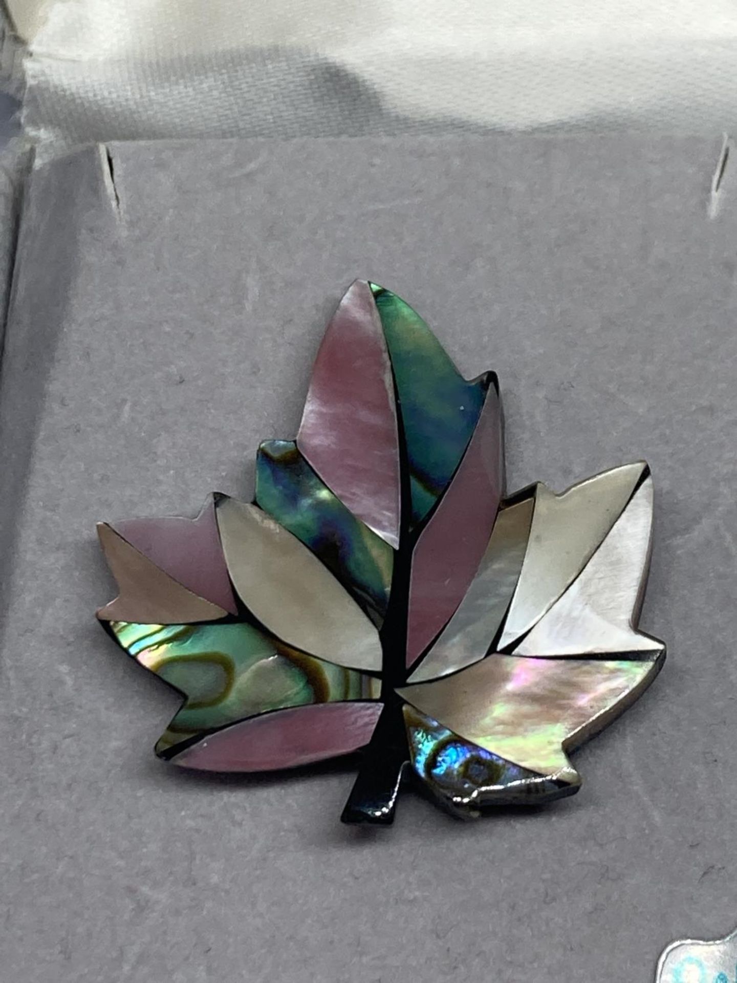 A MOTHER OF PEARL BROOCH IN A PRESENTATION BOX - Image 2 of 2
